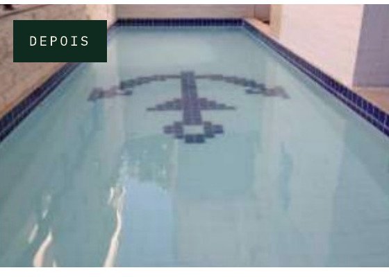 Piscina após impermeabilização concluída, Praça Seca